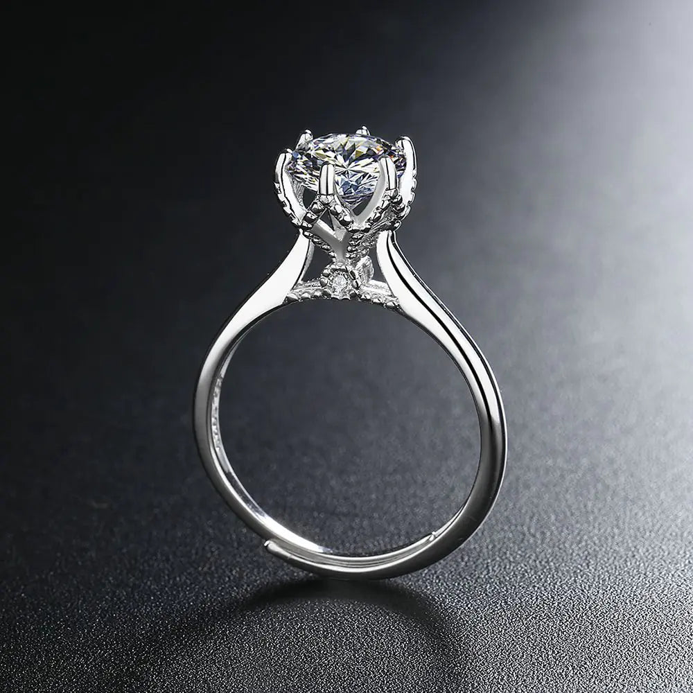 S925 Sterling Silver Ring with Diamonds
